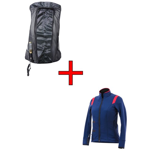 Sonderset ZIP´IN 1.0 inkl. Softshell Jacke blau/rot Child L