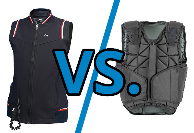 Klassische Sicherheitsweste vs. Airbag-Weste beim Reiten