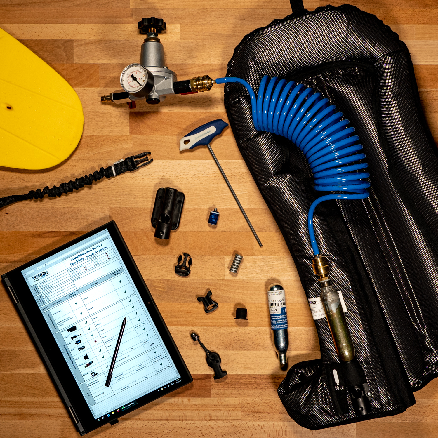 Helite Airbag-System in der Inspektion